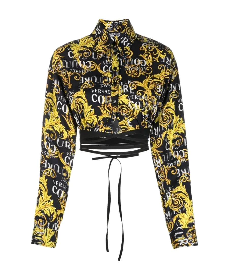 Cropped Logo-Print Shirt