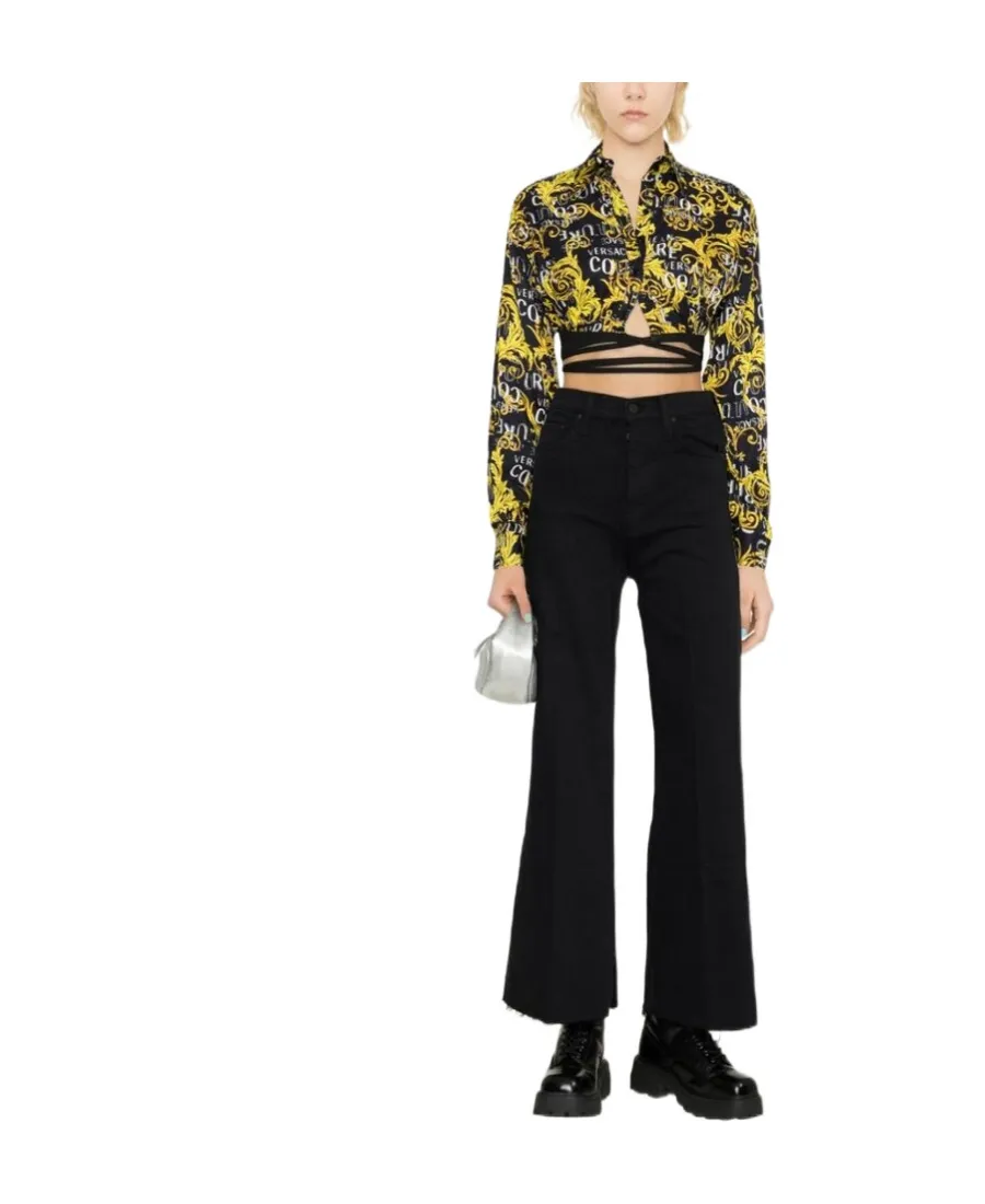 Cropped Logo-Print Shirt