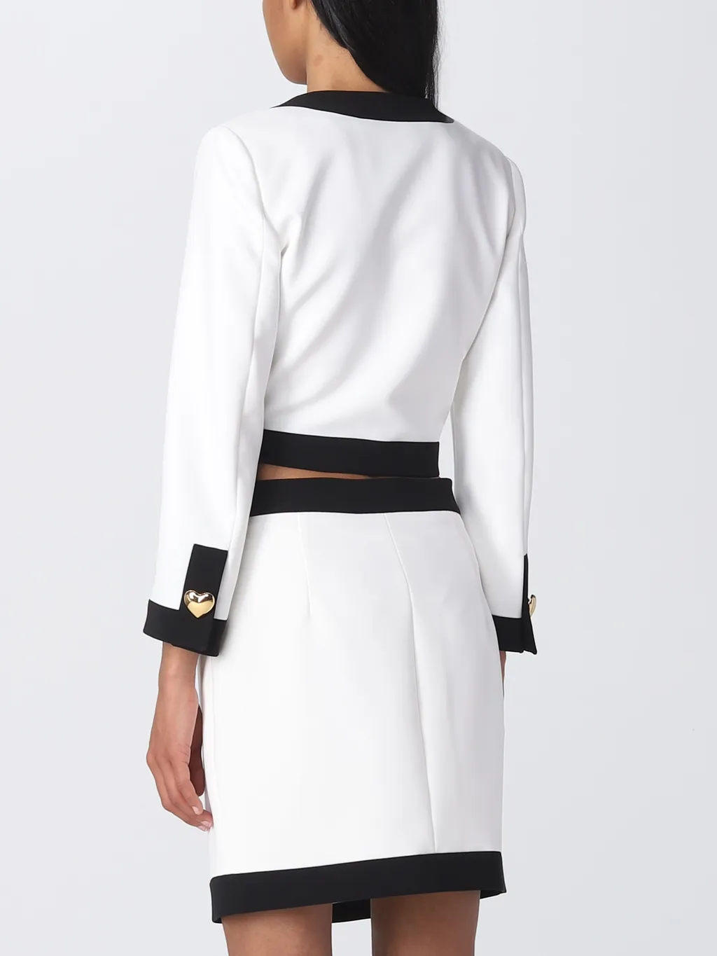 Moschino Heart Embellished Long-Sleeved Cropped Jacket