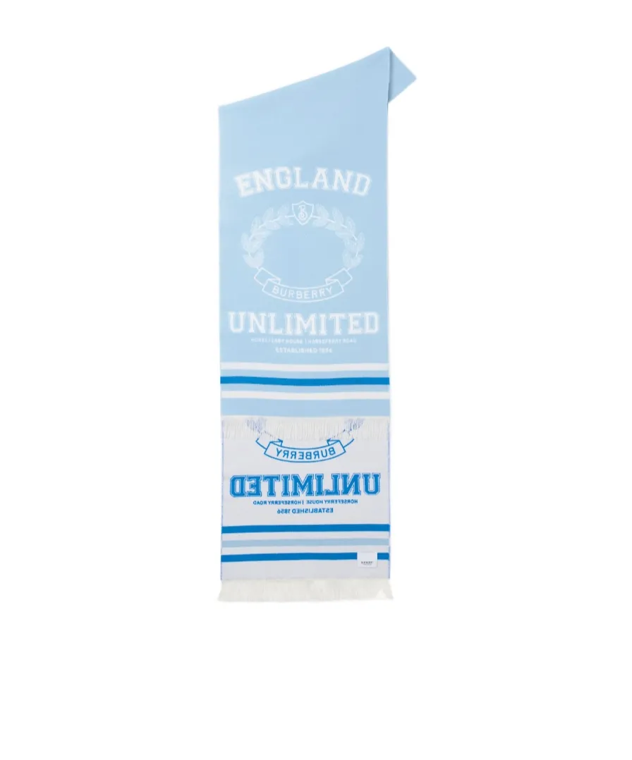 College Graphic Wool Silk Jacquard Scarf