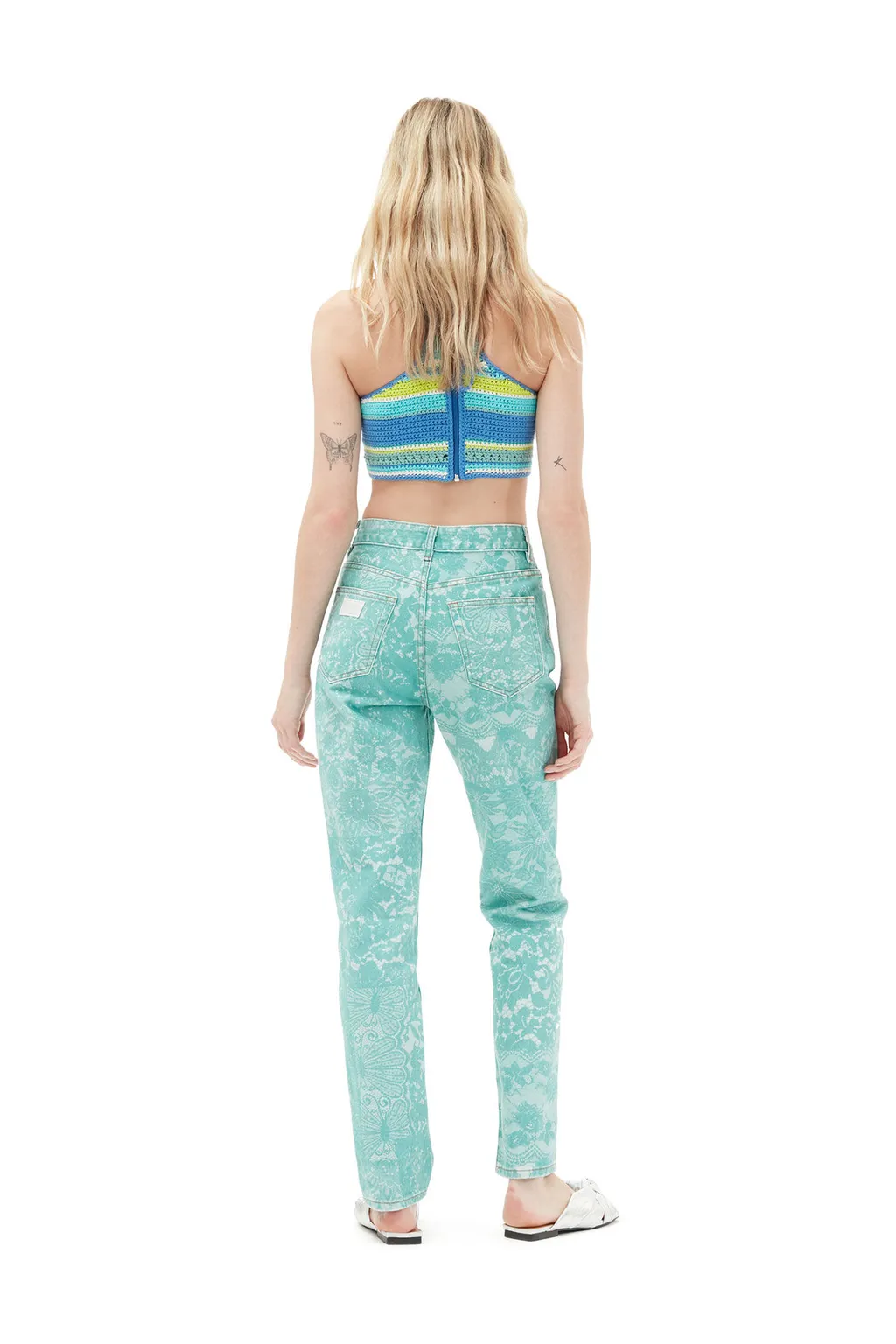 Lace Printed Swigy Jeans