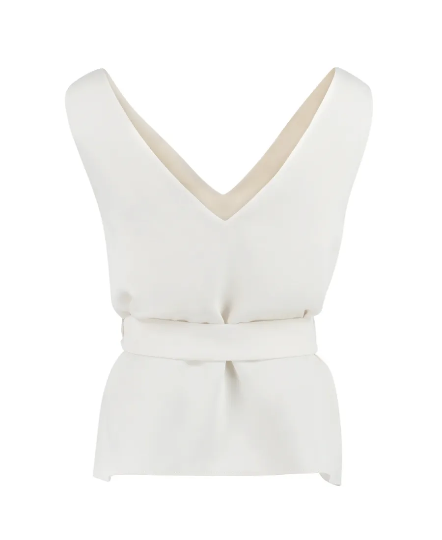 P.A.R.O.S.H. V-Neck Belted Top