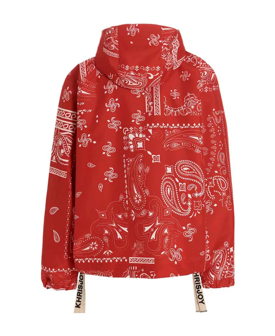 Paisley-Embroidery Hooded Jacket