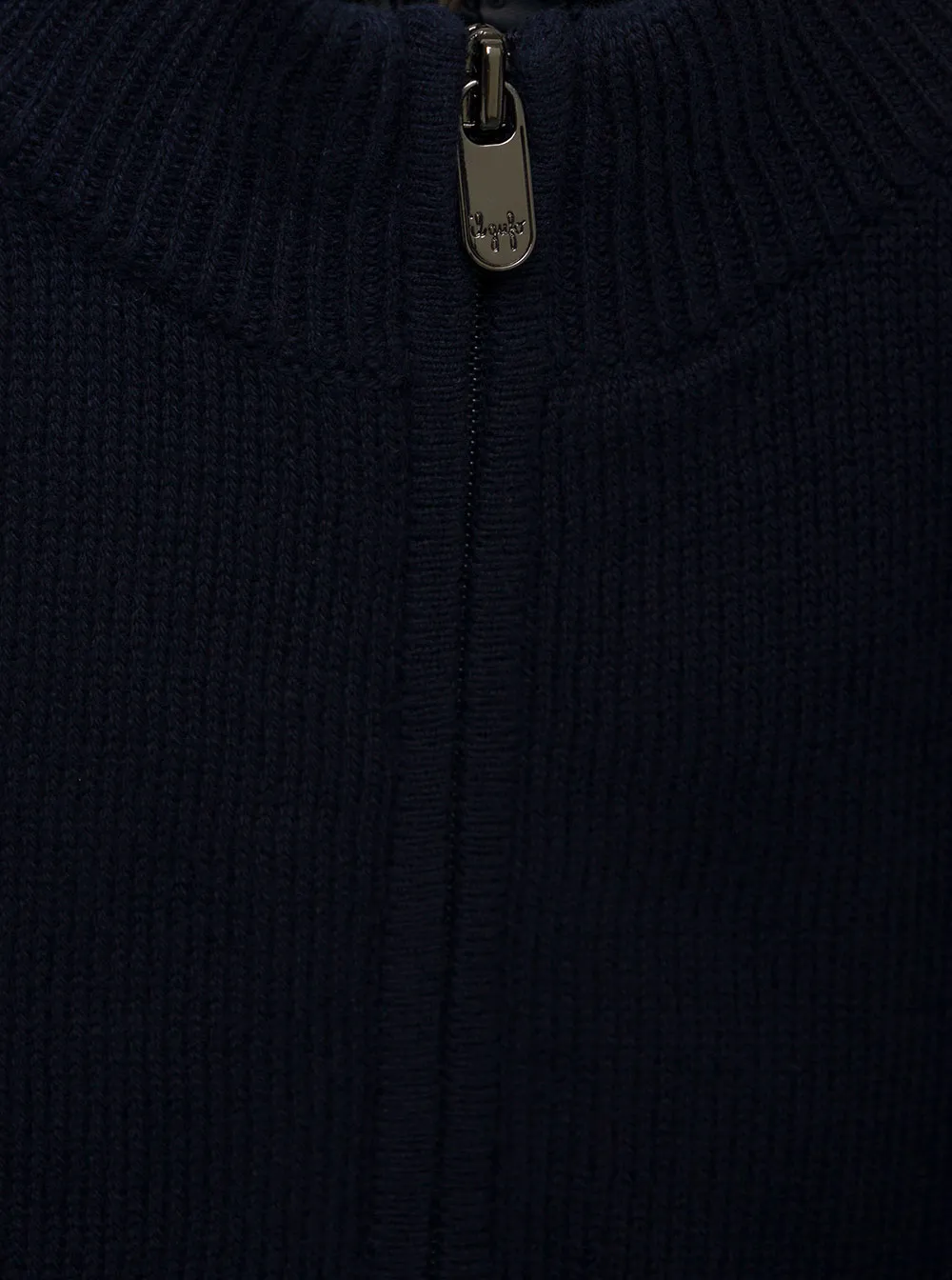 Fine-Knit Zip-Up Cardigan
