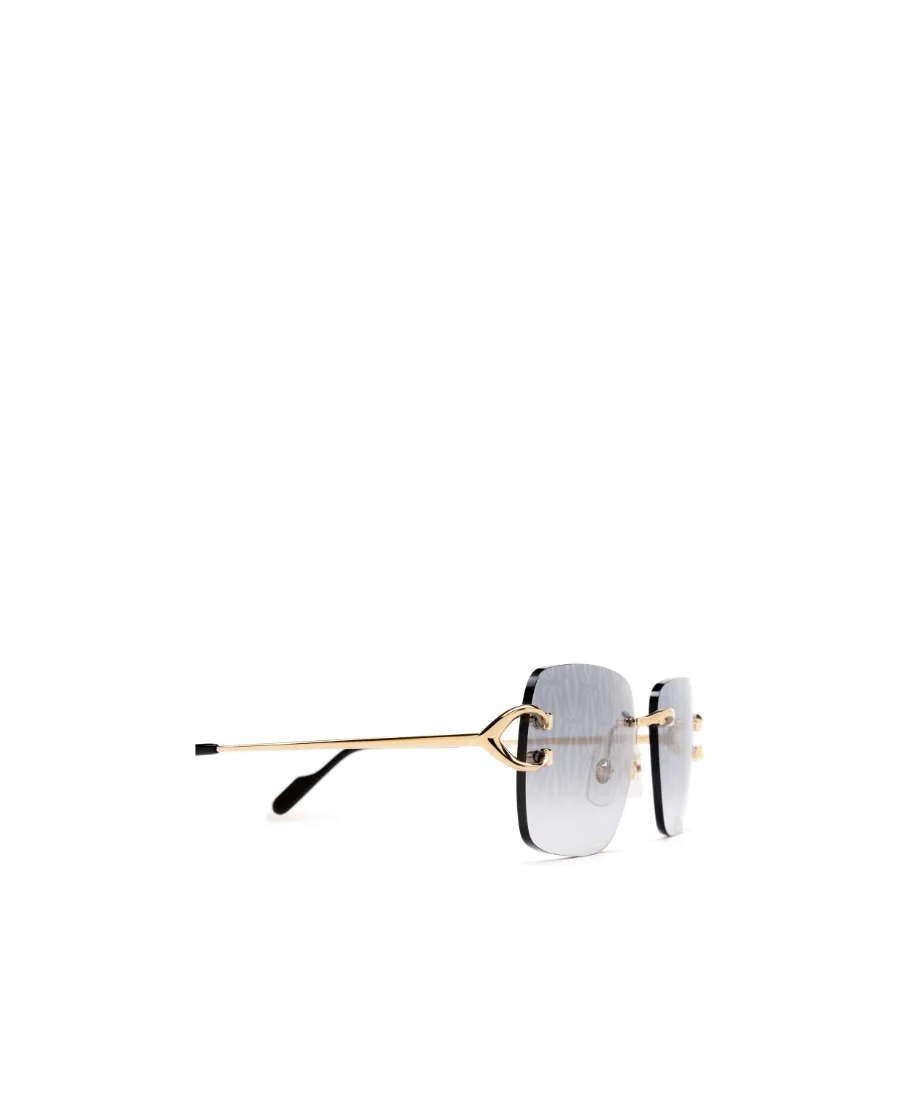 Cartier Rectangle Rimless Sunglasses