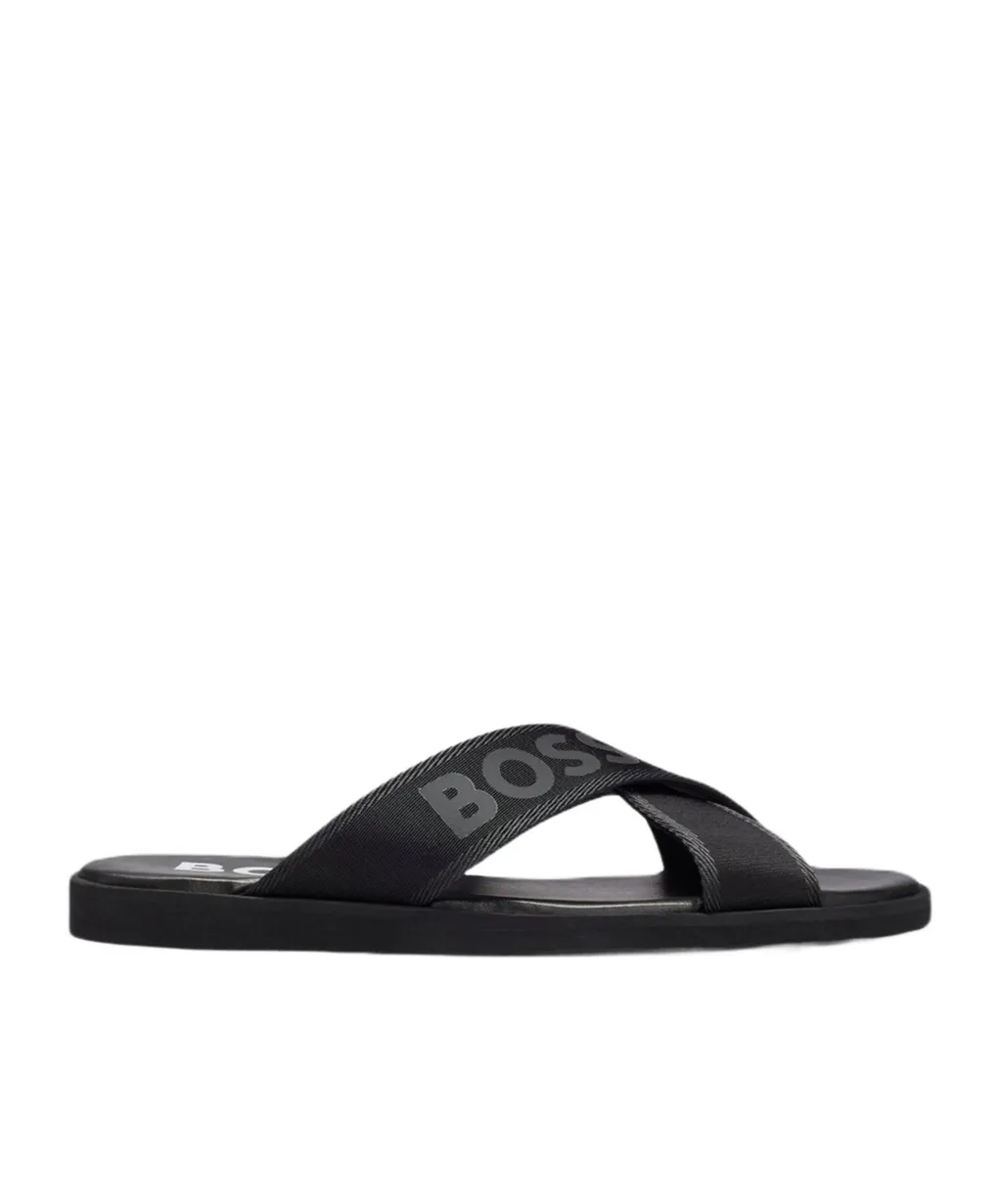Logo-Print Leather Slides