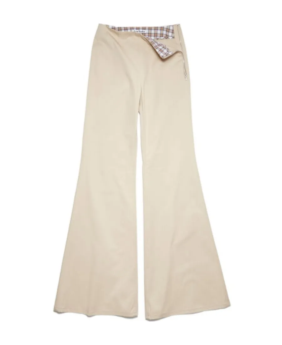 Flared Stretch-Cotton Trousers