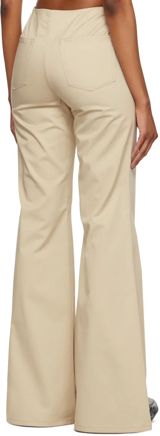 Flared Stretch-Cotton Trousers