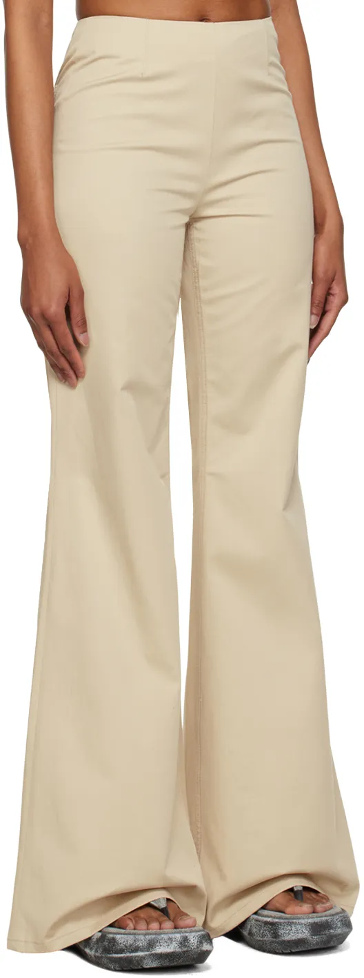 Flared Stretch-Cotton Trousers