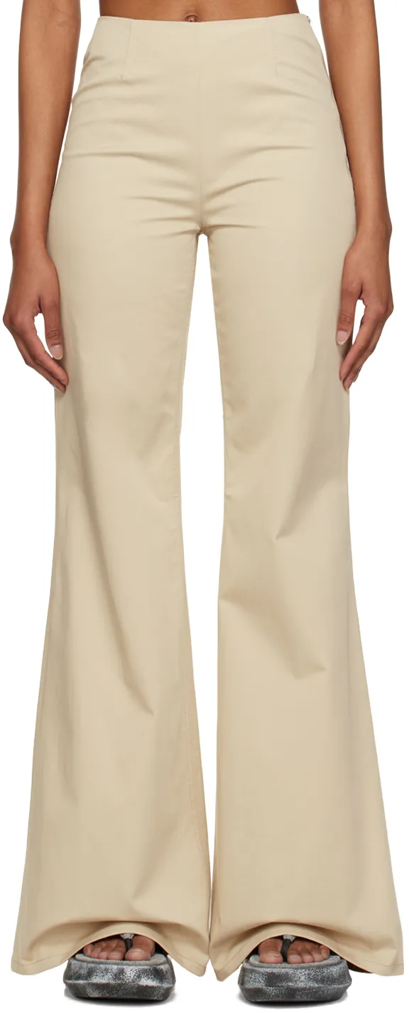 Flared Stretch-Cotton Trousers