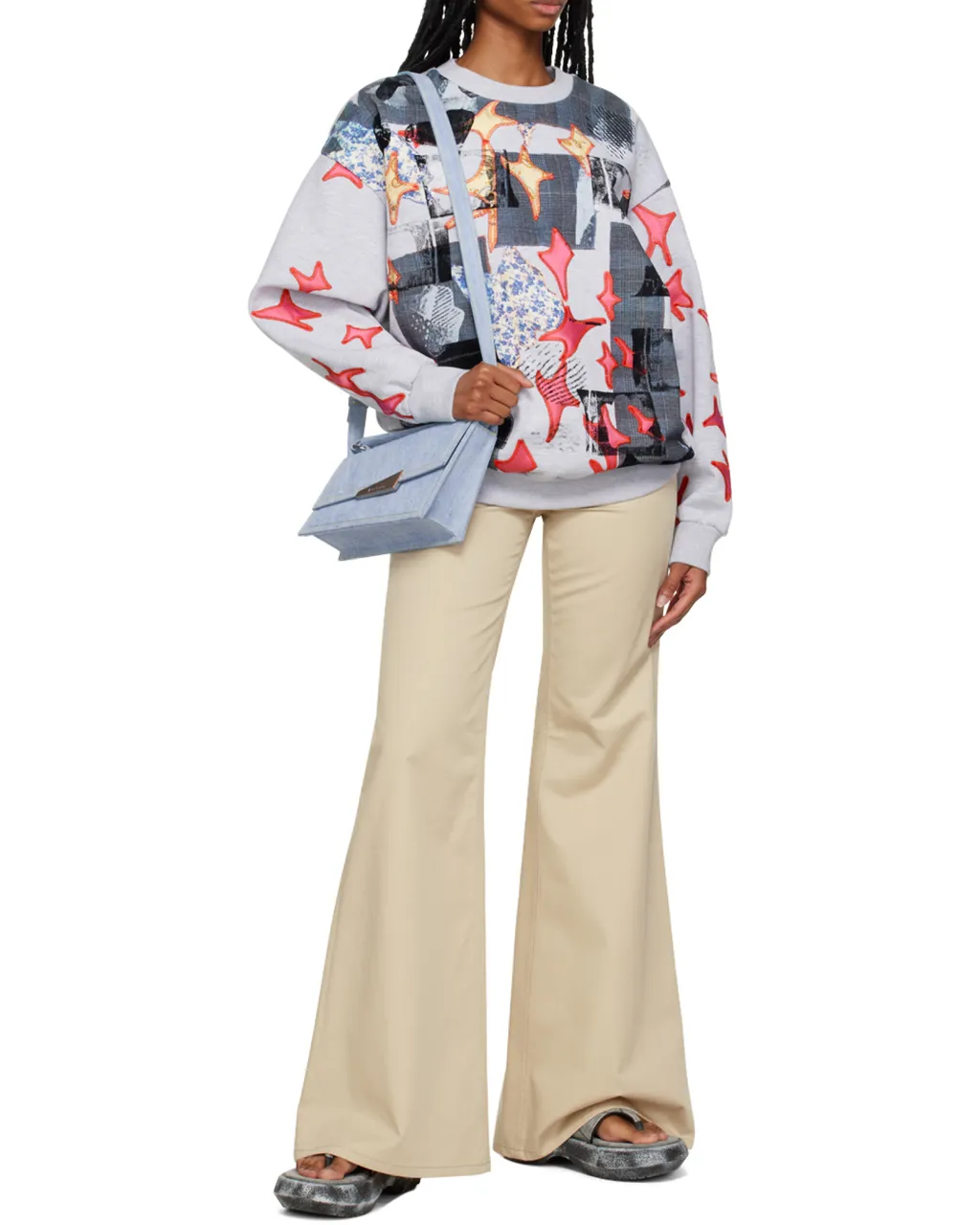 Flared Stretch-Cotton Trousers