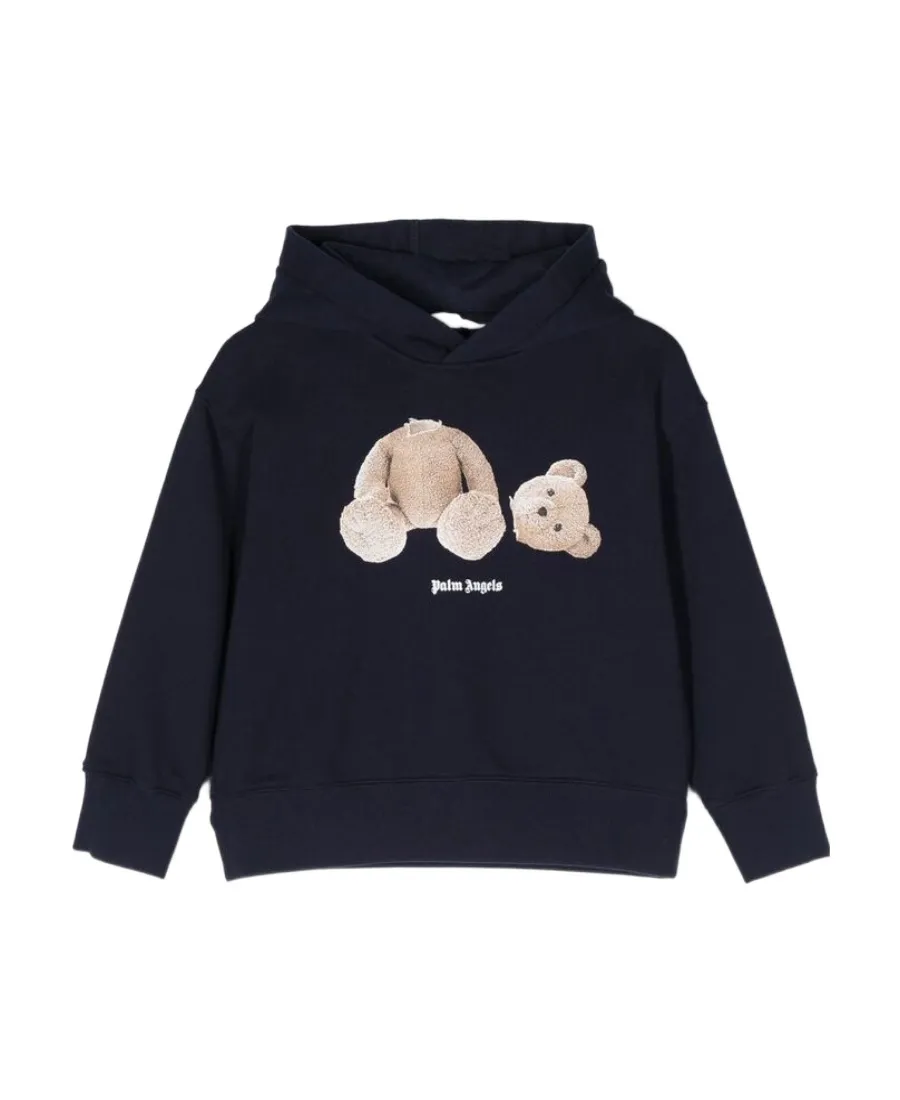 Palm Angels Kids Logo Printed Long-Sleeved Hoodie