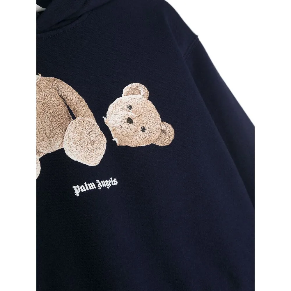 Palm Angels Kids Logo Printed Long-Sleeved Hoodie