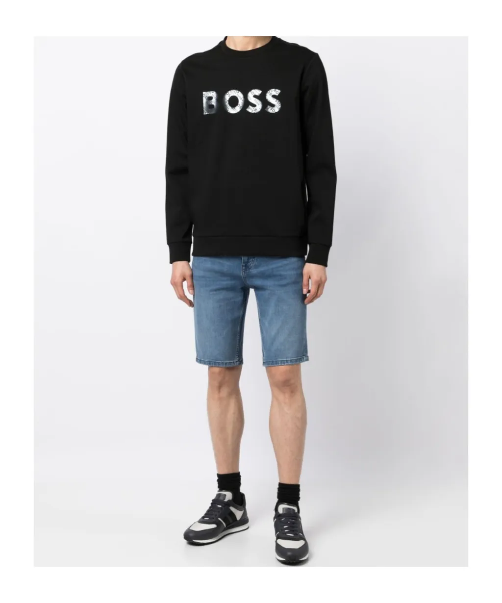Logo-Patch Long-Sleeved Cotton Sweatshirt