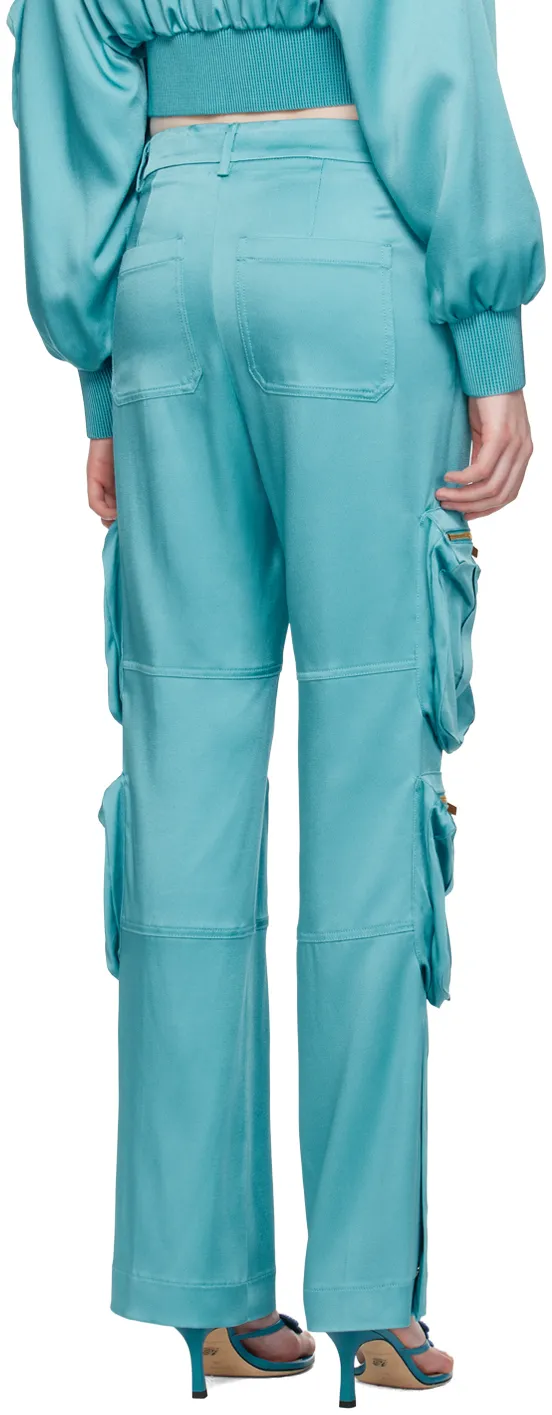 Blumarine Straight Leg Satin Cargo Pants