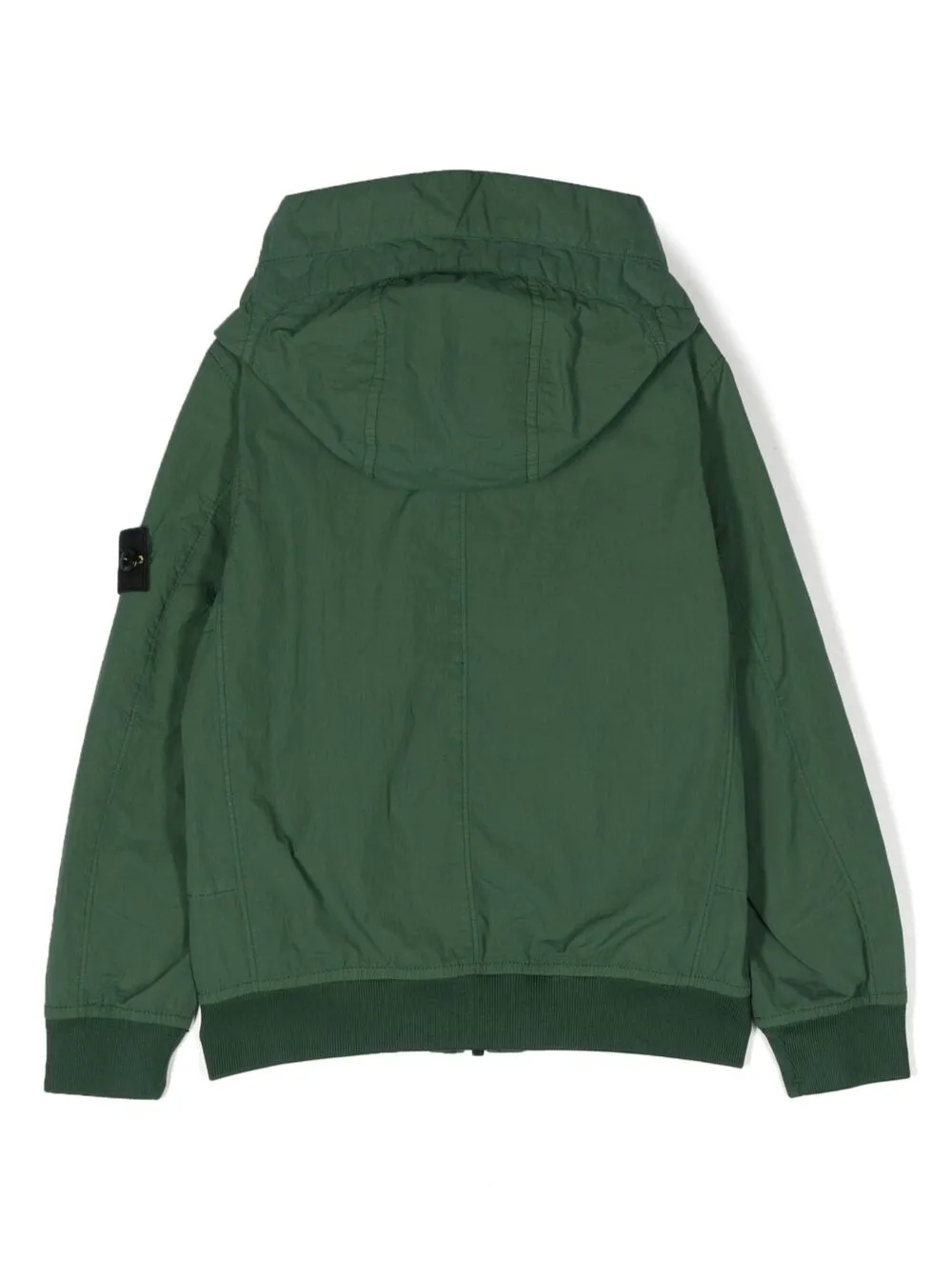 Stone Island Junior Logo Patch Zip-Up Hooded Jacket