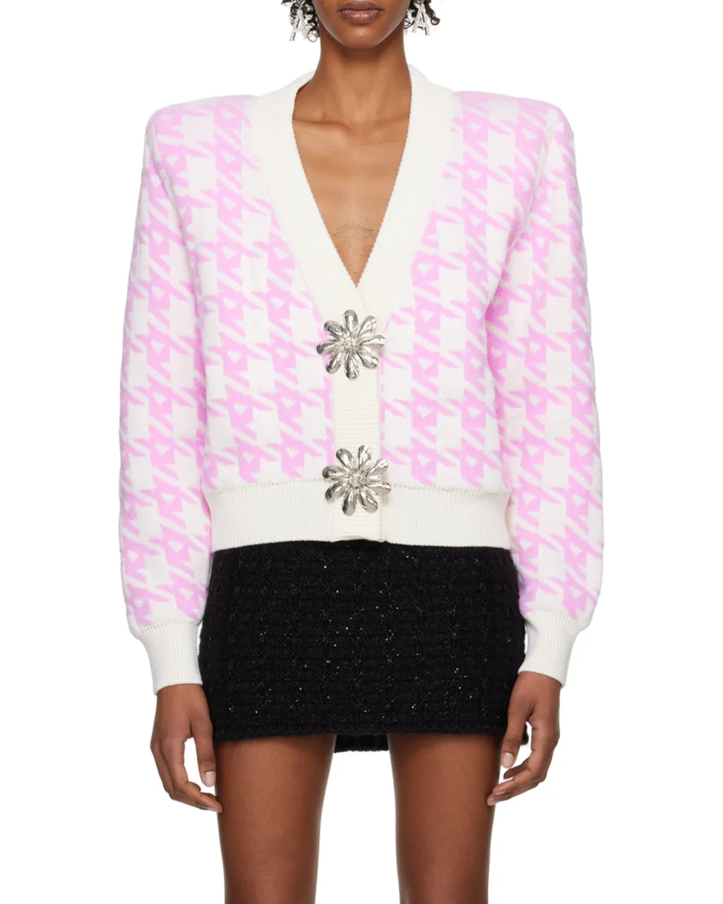 Area Mussel Flower V-Neck Cardigan