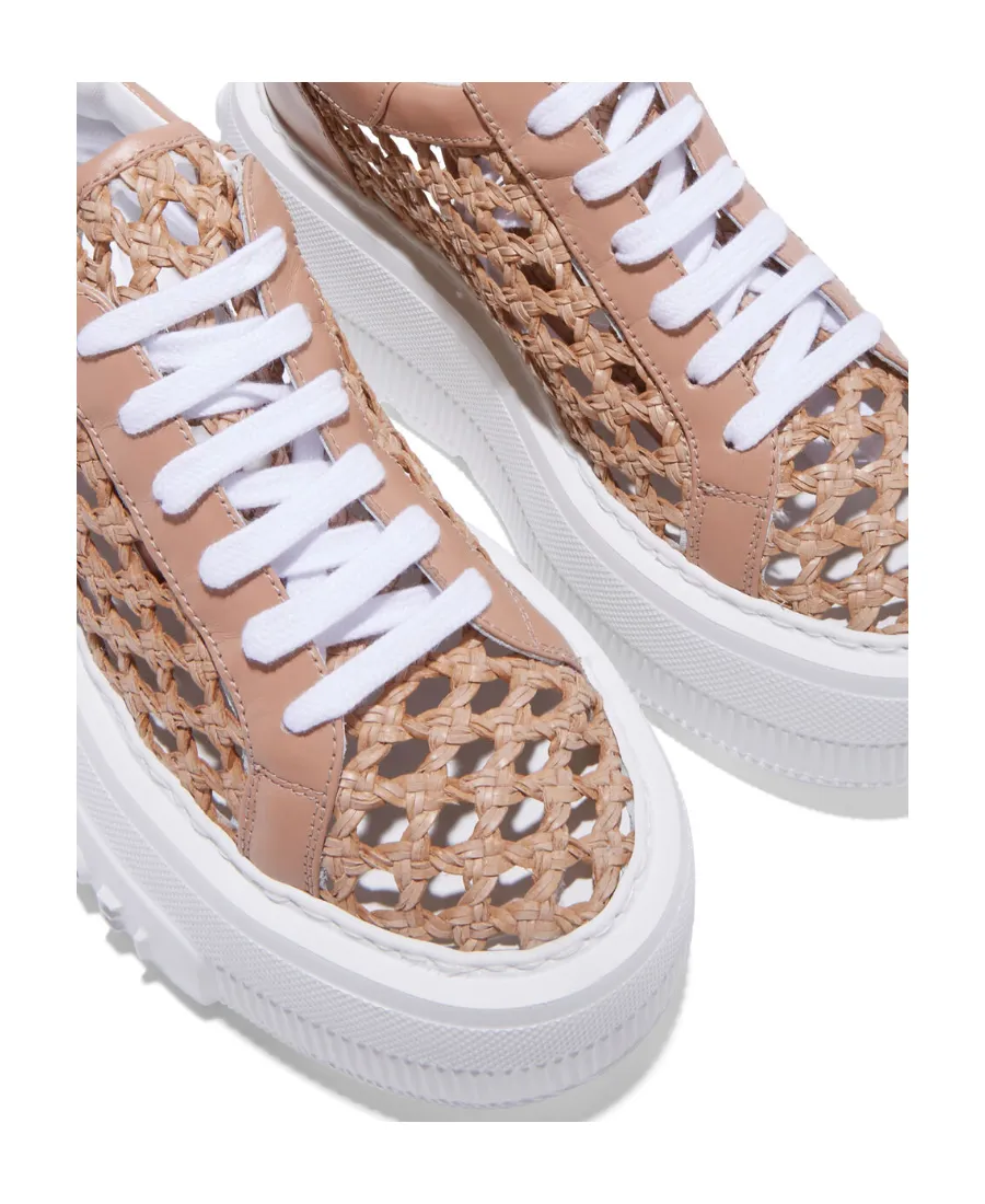 Round Toe Lacing Platform Wedges