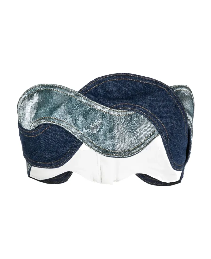 Denim Patchwork-Design Top
