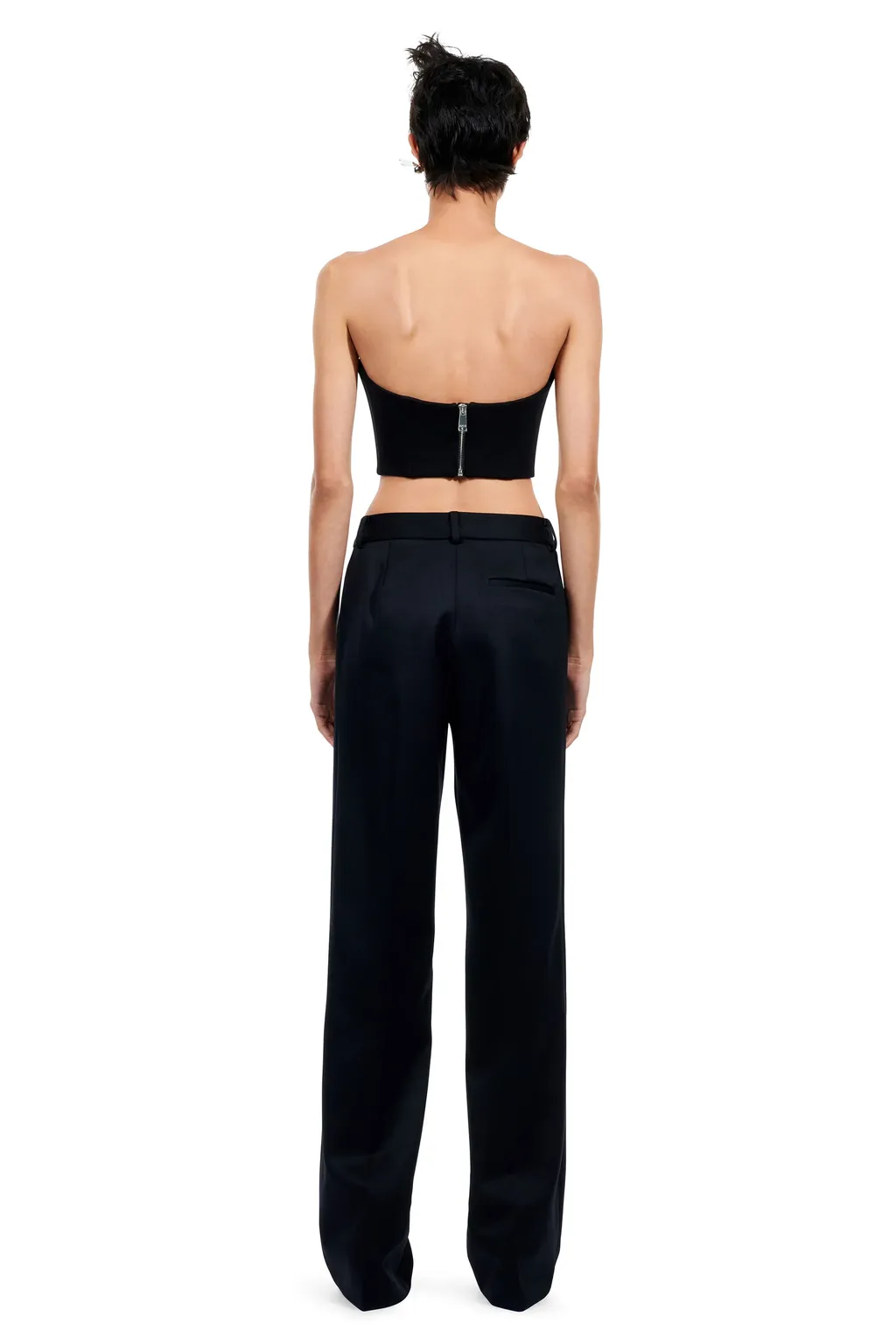 Area Embellished Cropped Bustier Top
