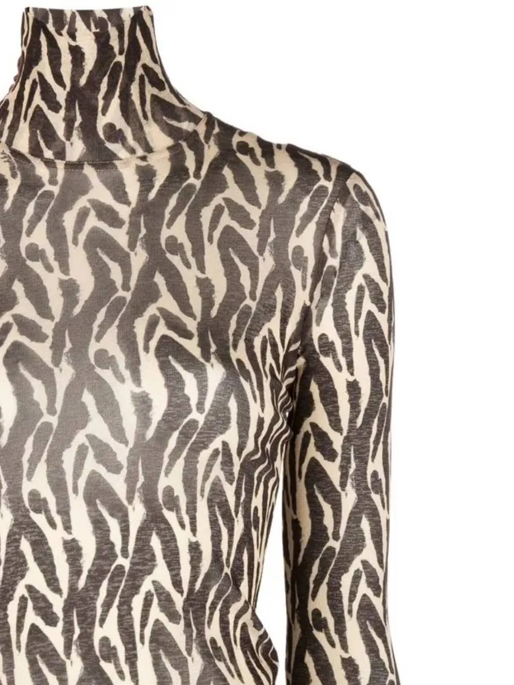 Graphic-Print Roll-Neck Top