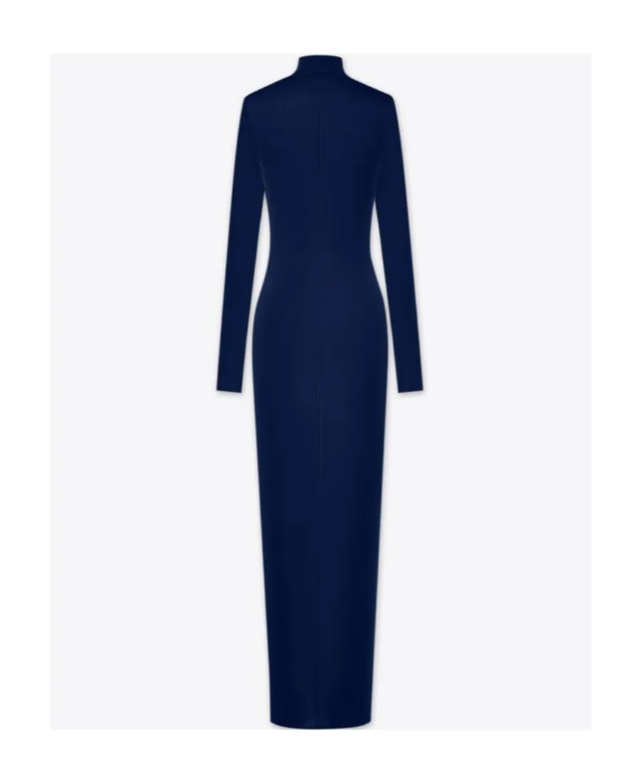 Saint Laurent High Neck Long-Sleeved Dress