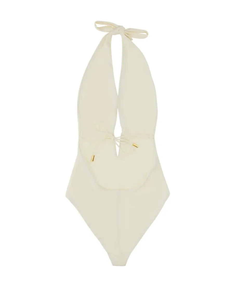 Plunging-V-Neck Swimsuit