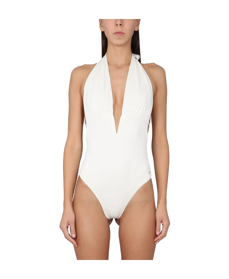 Plunging-V-Neck Swimsuit
