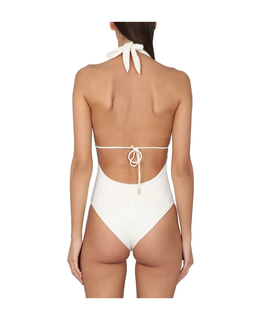 Plunging-V-Neck Swimsuit