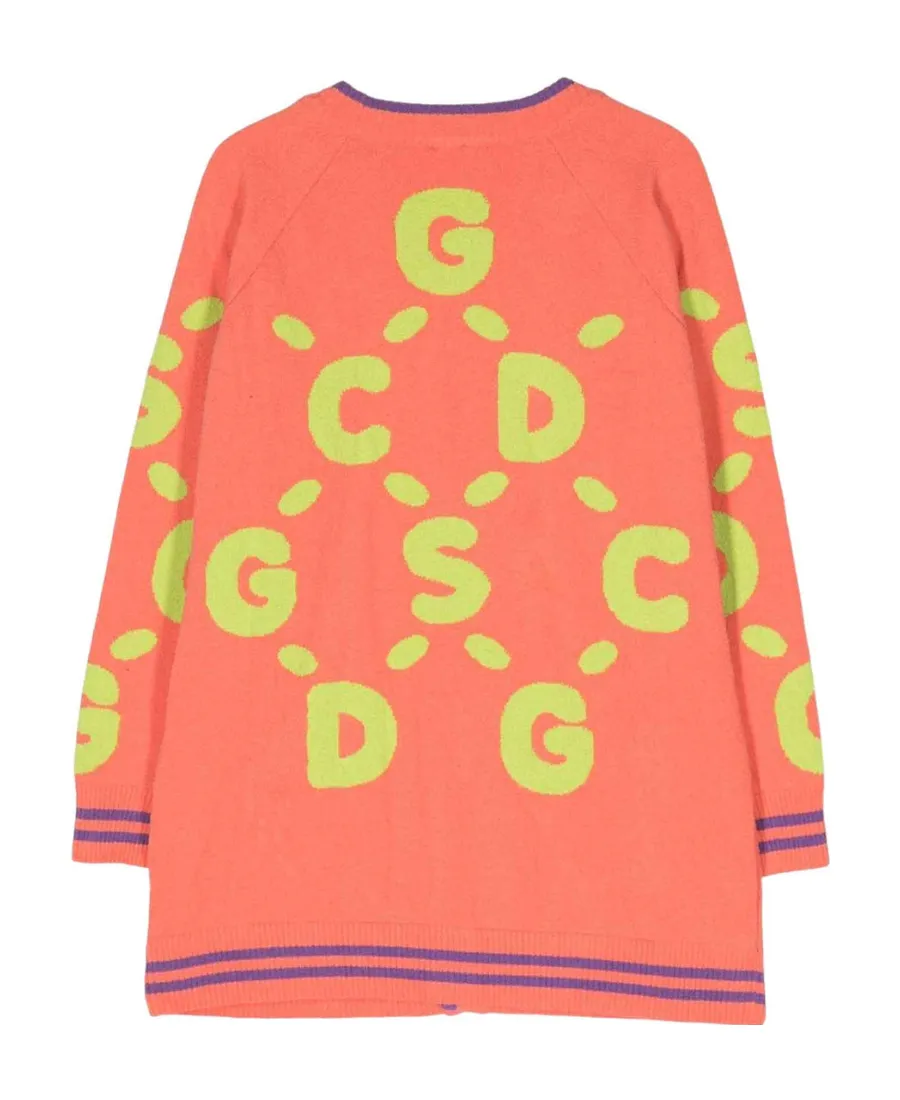 Debossed-Logo Print Cardigan