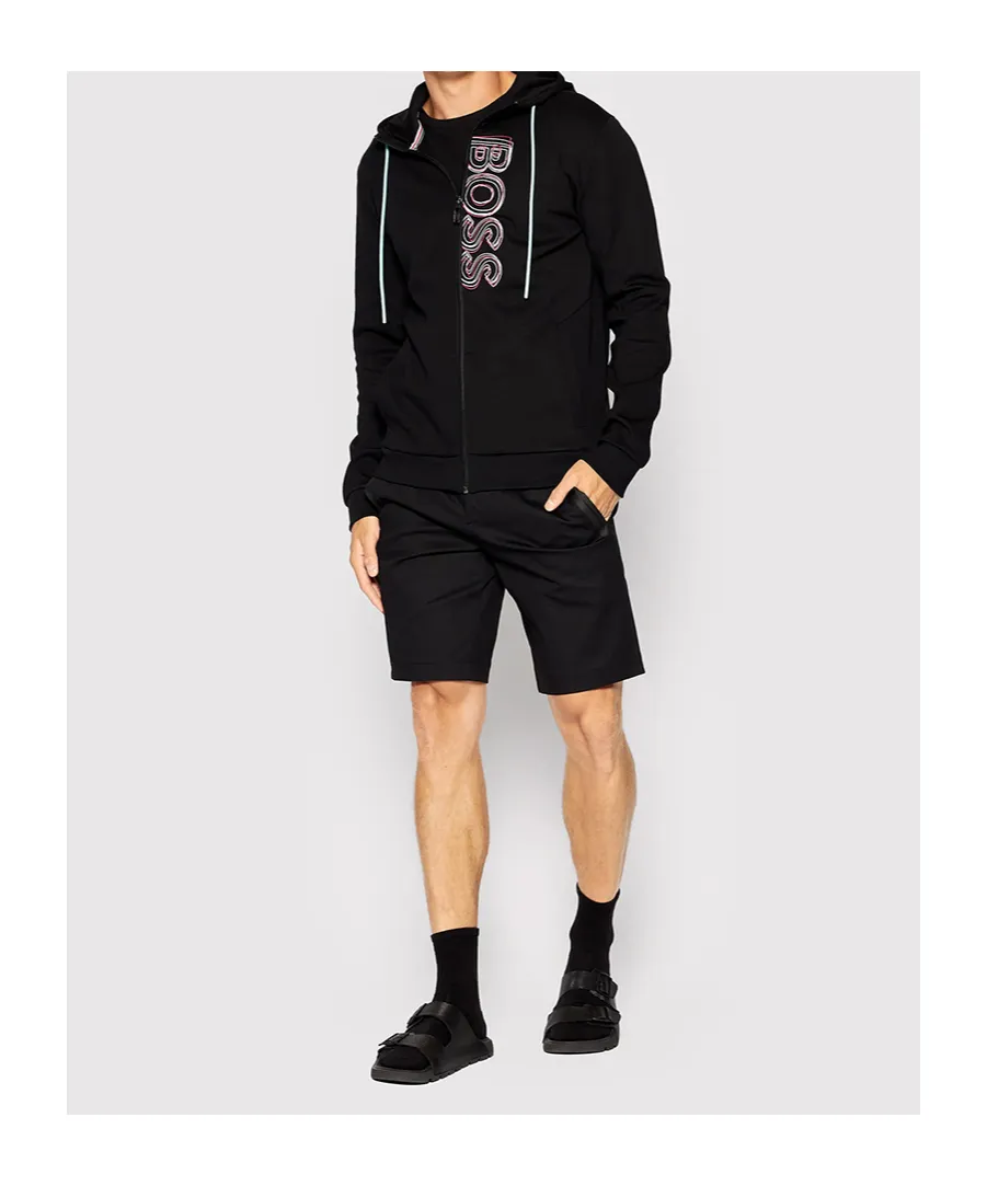 Logo Zipper Hooded Casual Coat