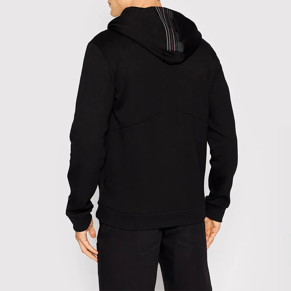 Logo Zipper Hooded Casual Coat