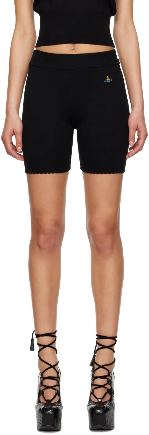 Embroidered-Logo Ribbed-Knit Shorts