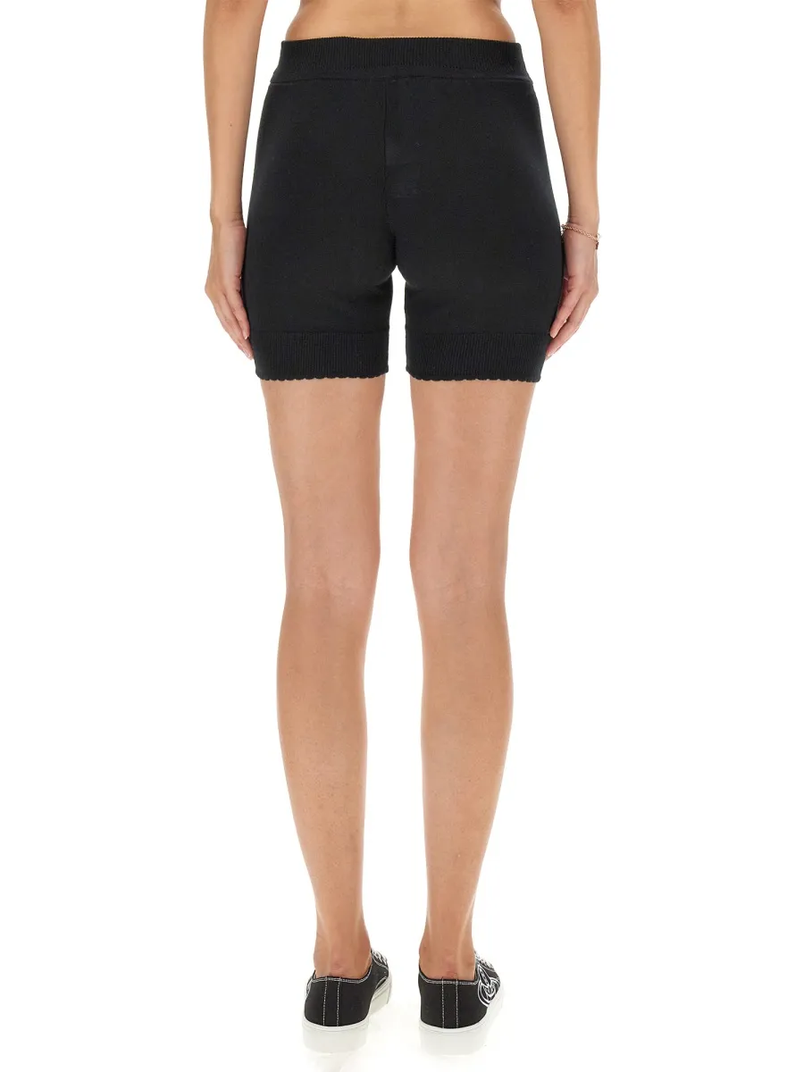 Embroidered-Logo Ribbed-Knit Shorts