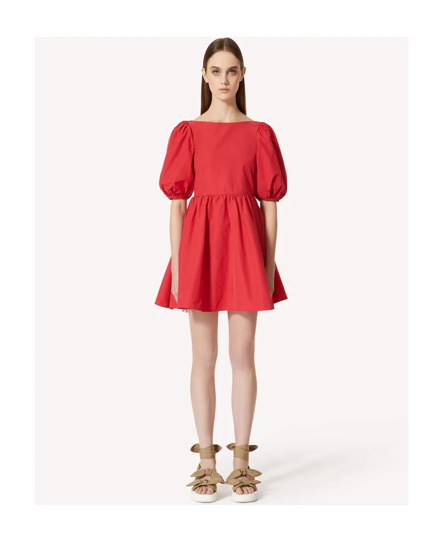 Redvalentino Taffeta Puff Sleeved Dress