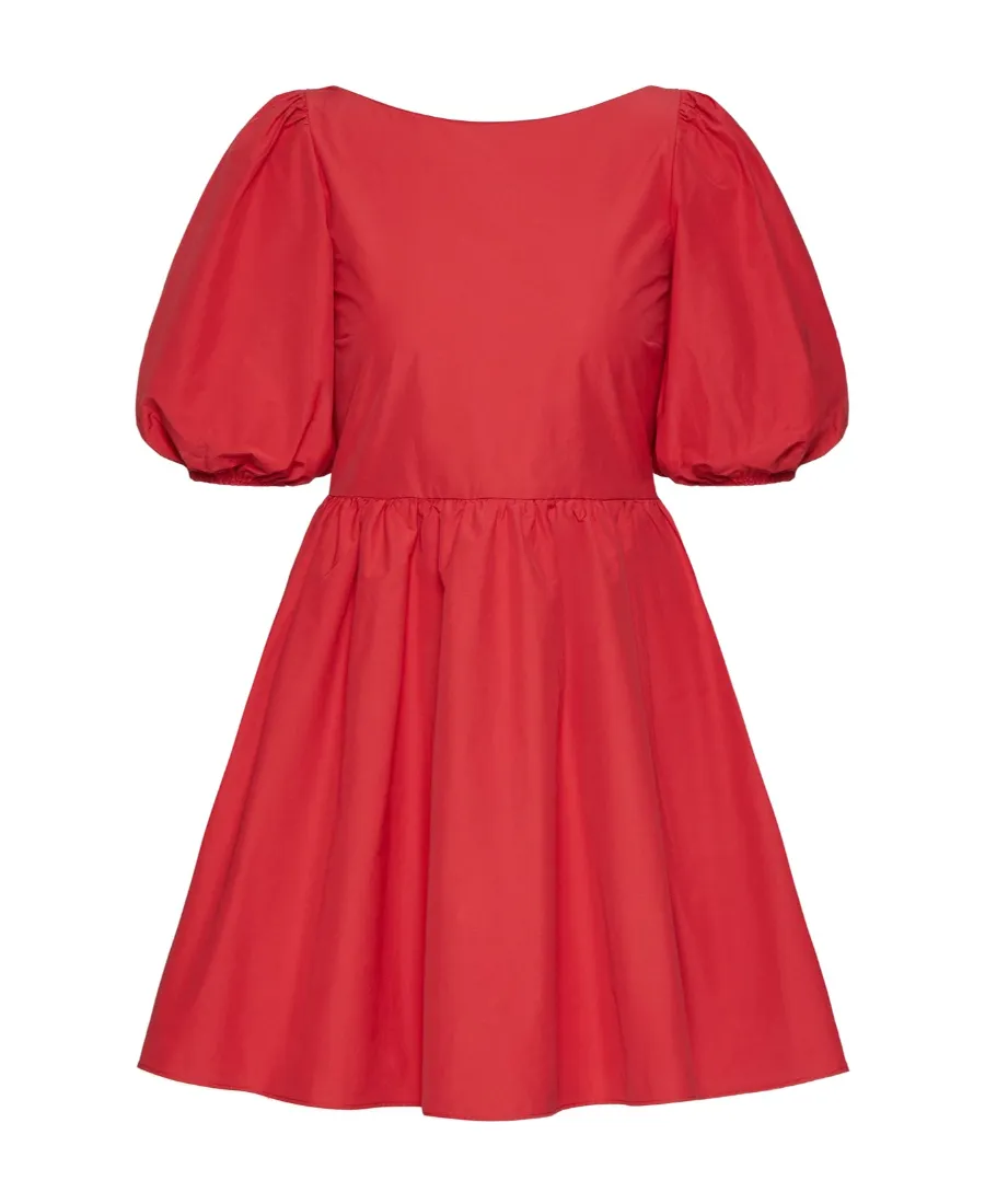Redvalentino Taffeta Puff Sleeved Dress