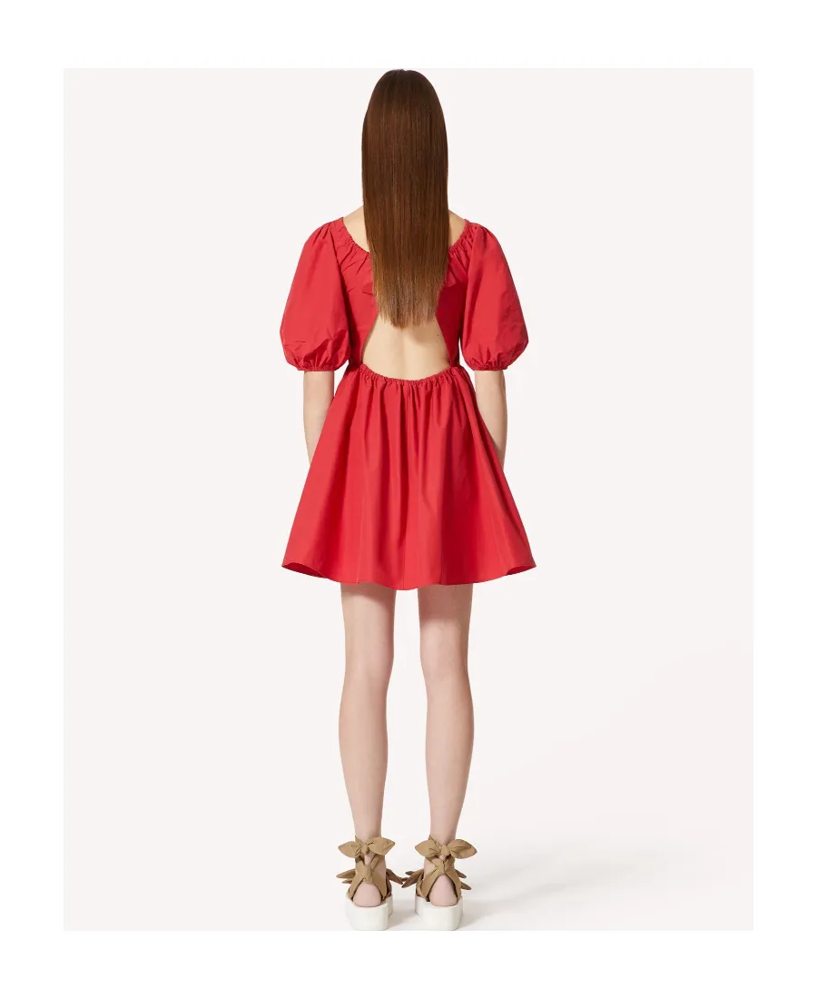 Redvalentino Taffeta Puff Sleeved Dress