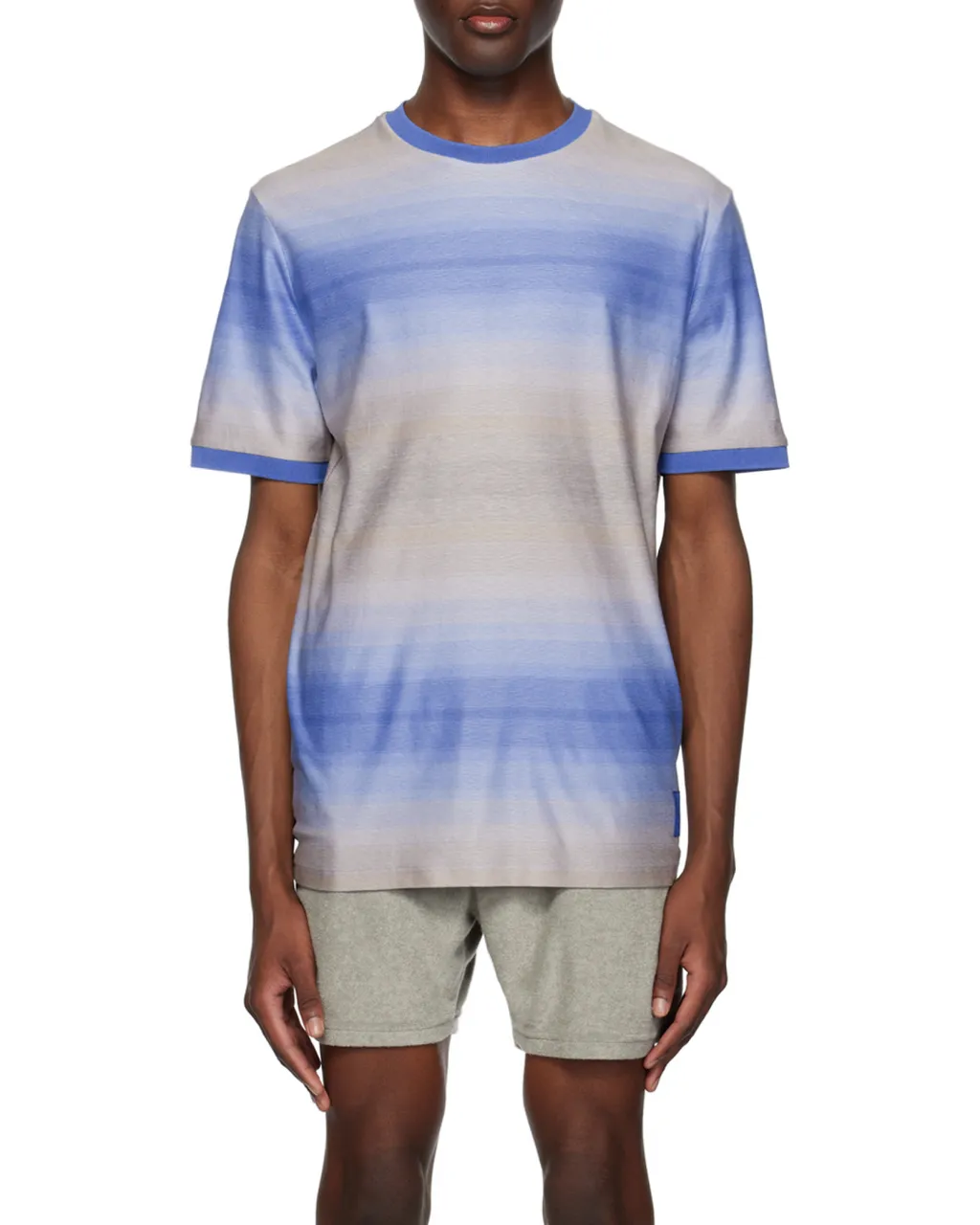 Stripe-Pattern Cotton T-Shirt