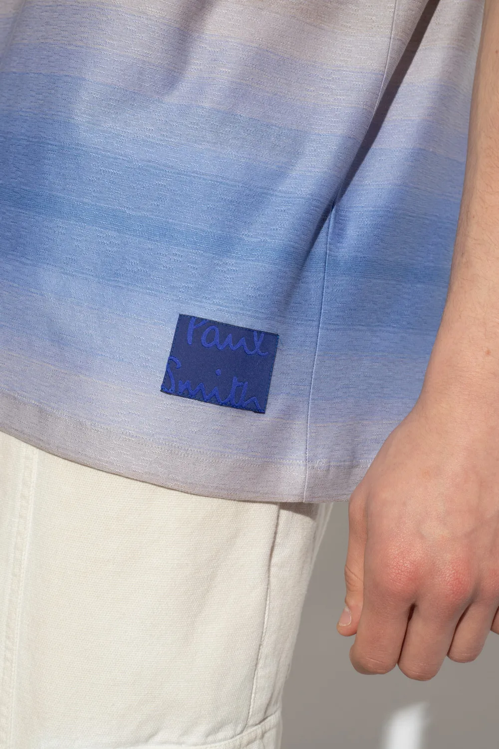 Stripe-Pattern Cotton T-Shirt