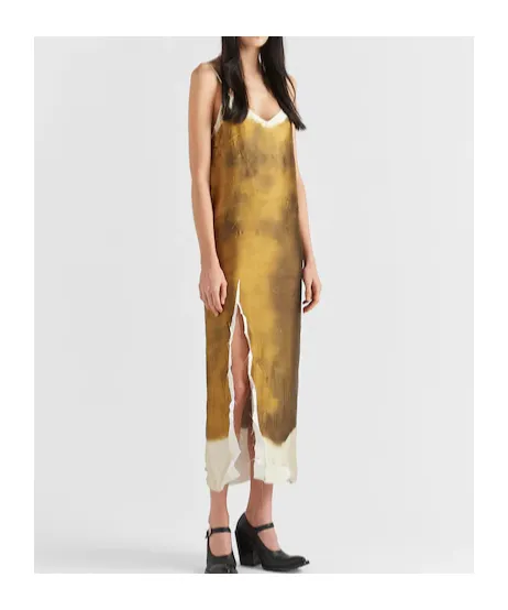Prada Tie-Dyed Printed Shift Maxi Dress