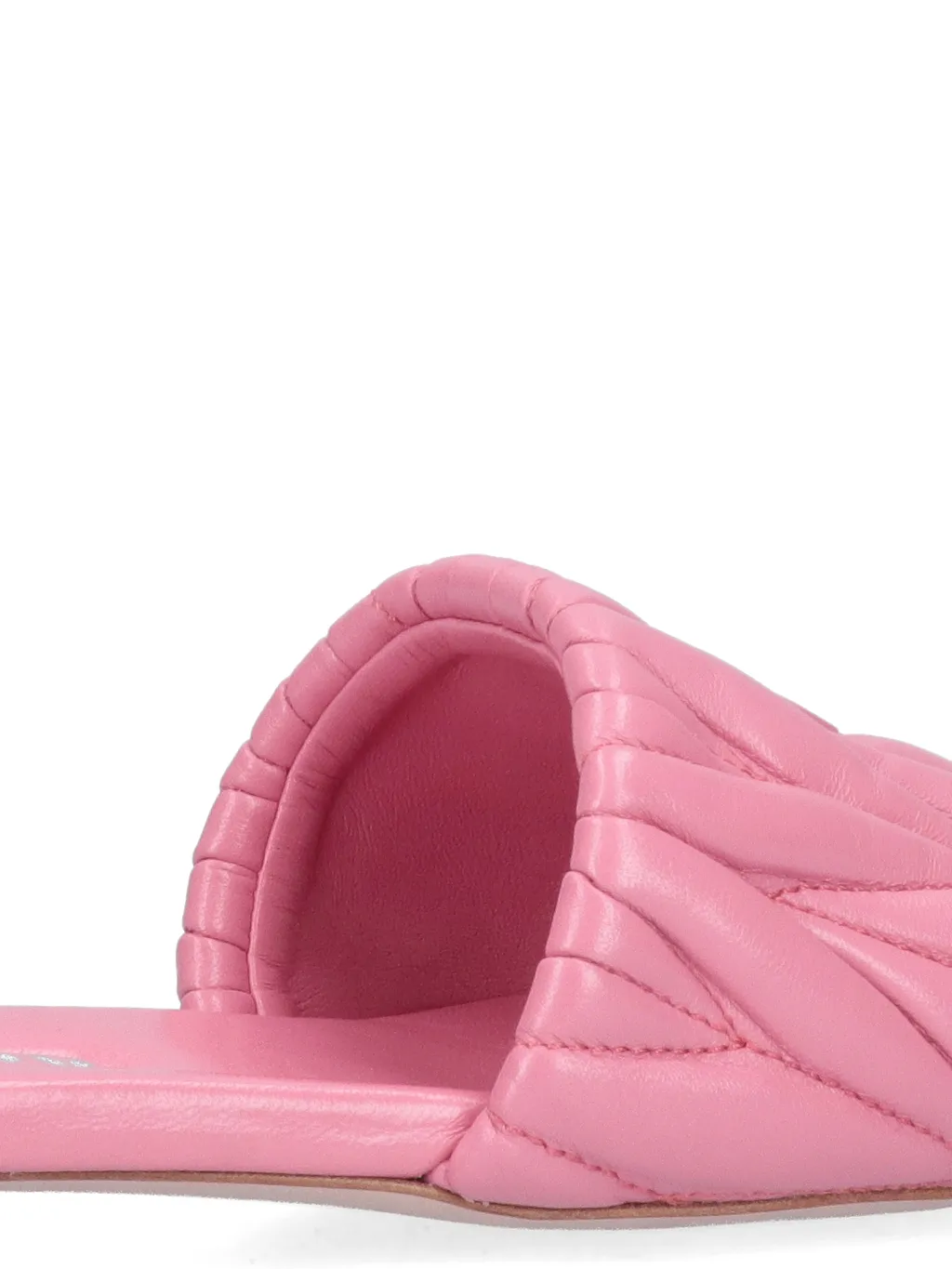 Miu Miu Logo Matelassé Slip-On Sandals