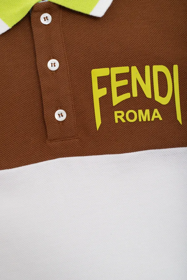 Fendi Kids Logo Printed Polo Shirt
