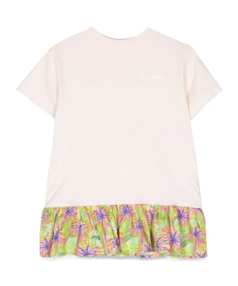 Palm Tree-Print Short-Sleeve Dress