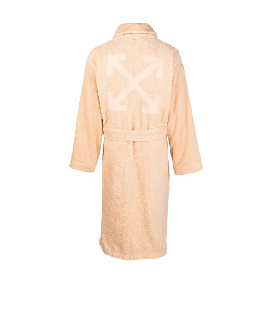 Off-White Belted Long-Sleeved Bathrobe