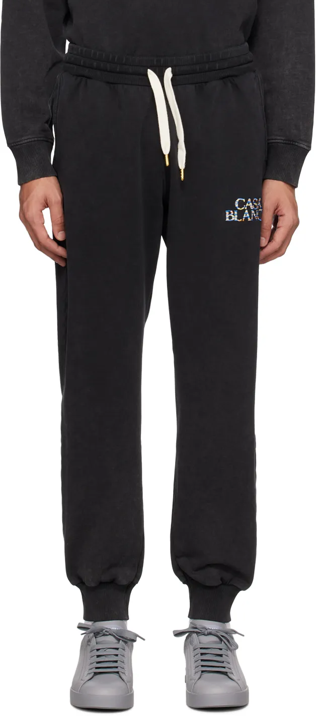Embroidered Logo Tapered Track Pants