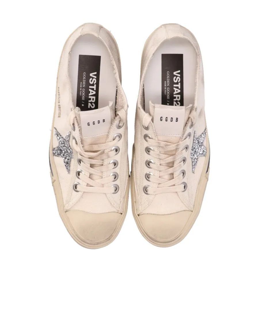 Golden Goose Deluxe Brand V-Star Glittered Sneakers
