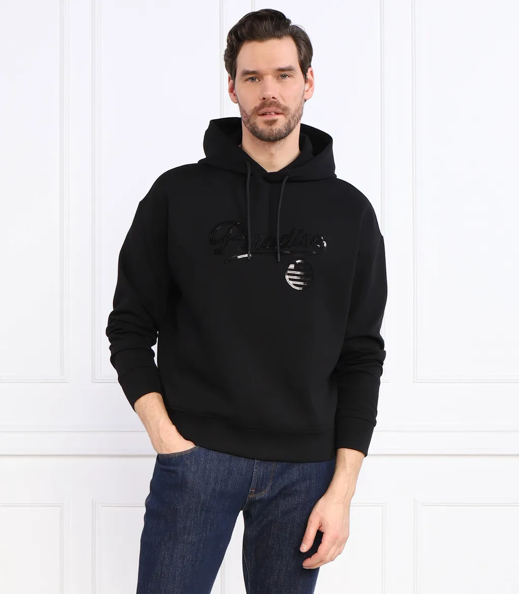 Sequin-Embellished Drawstring Hoodie
