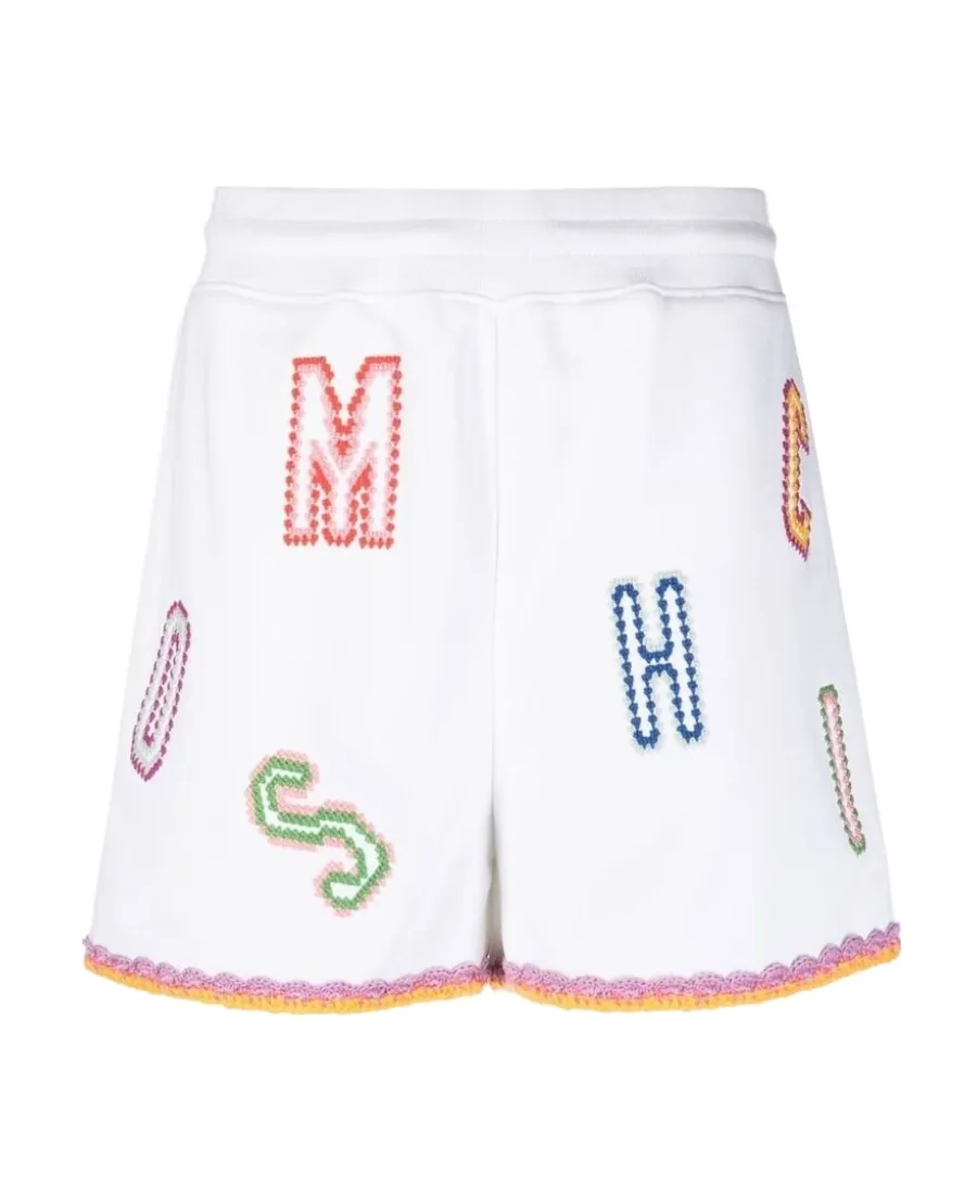 Moschino Logo Embroidered Bermuda Shorts