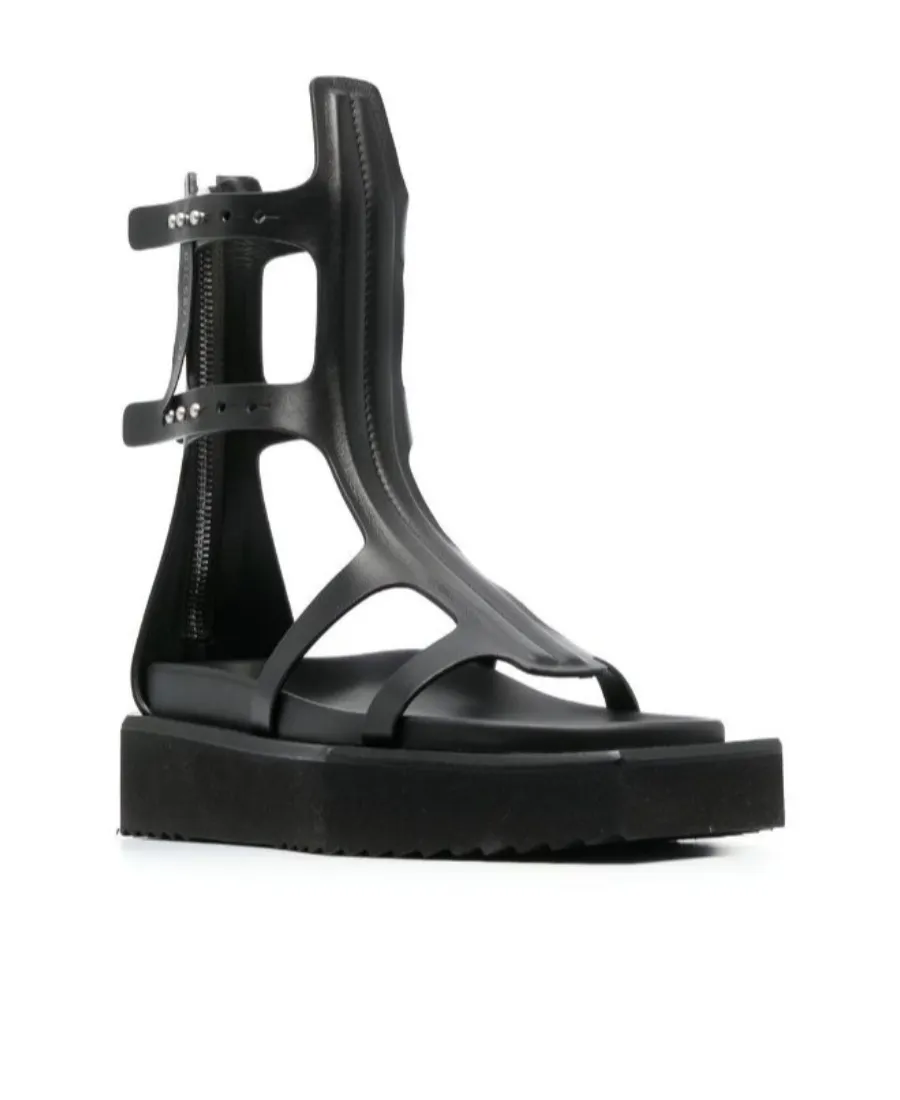 Rick Owens Turbo Cyclops Zipped Spartan Sandals