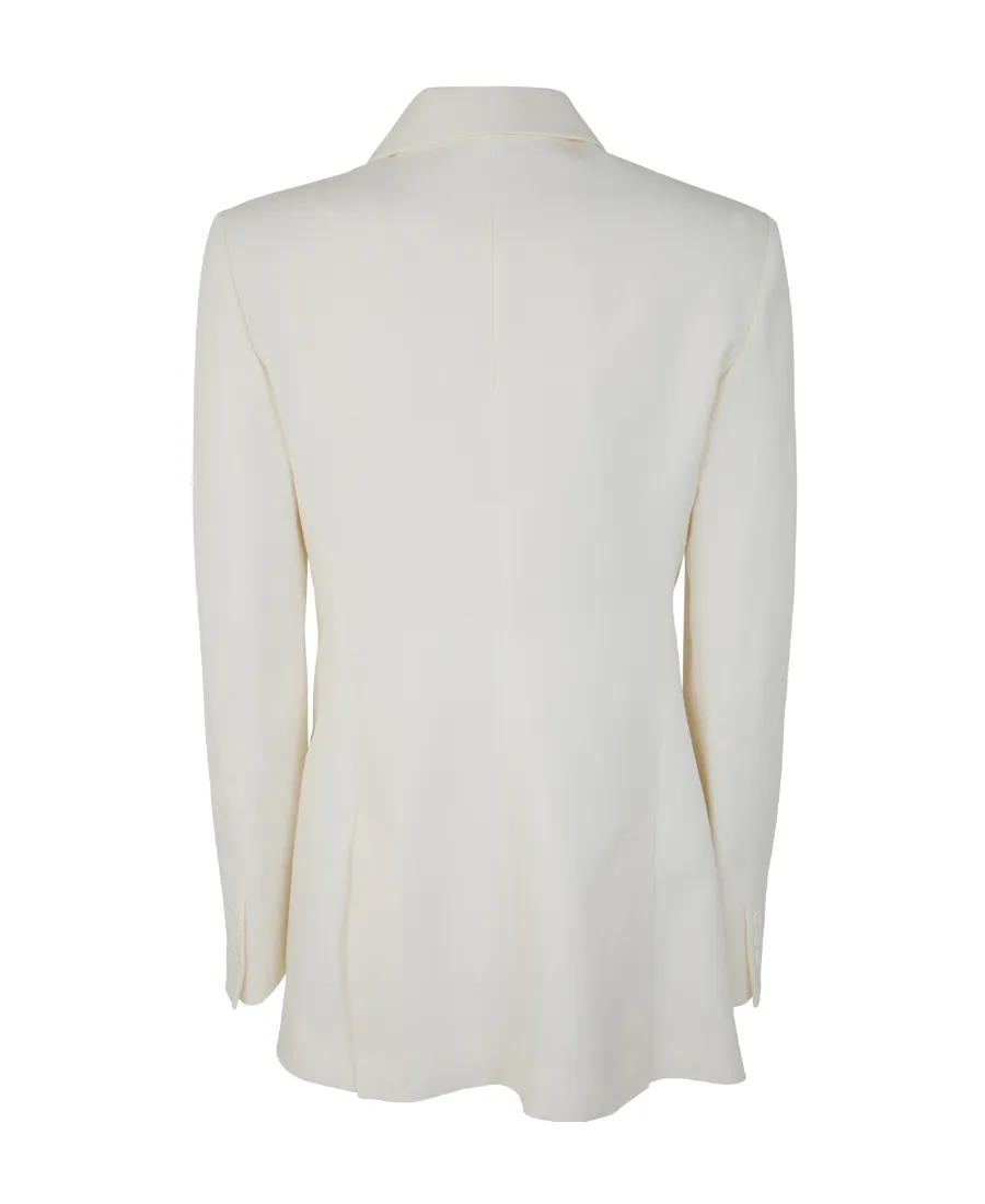 Double-Breasted Linen-Blend Blazer